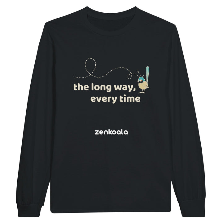 The Long Way Every Time long sleeve tee in black — Zen Koala Australia