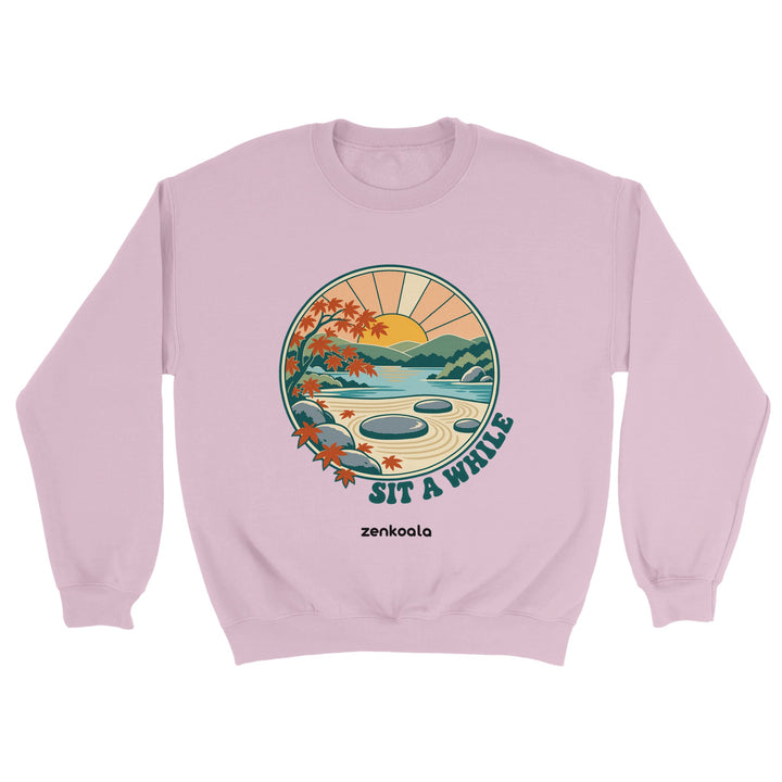 Zen Garden Sit a While feel-good sweatshirt in light pink, Zen Koala Australia