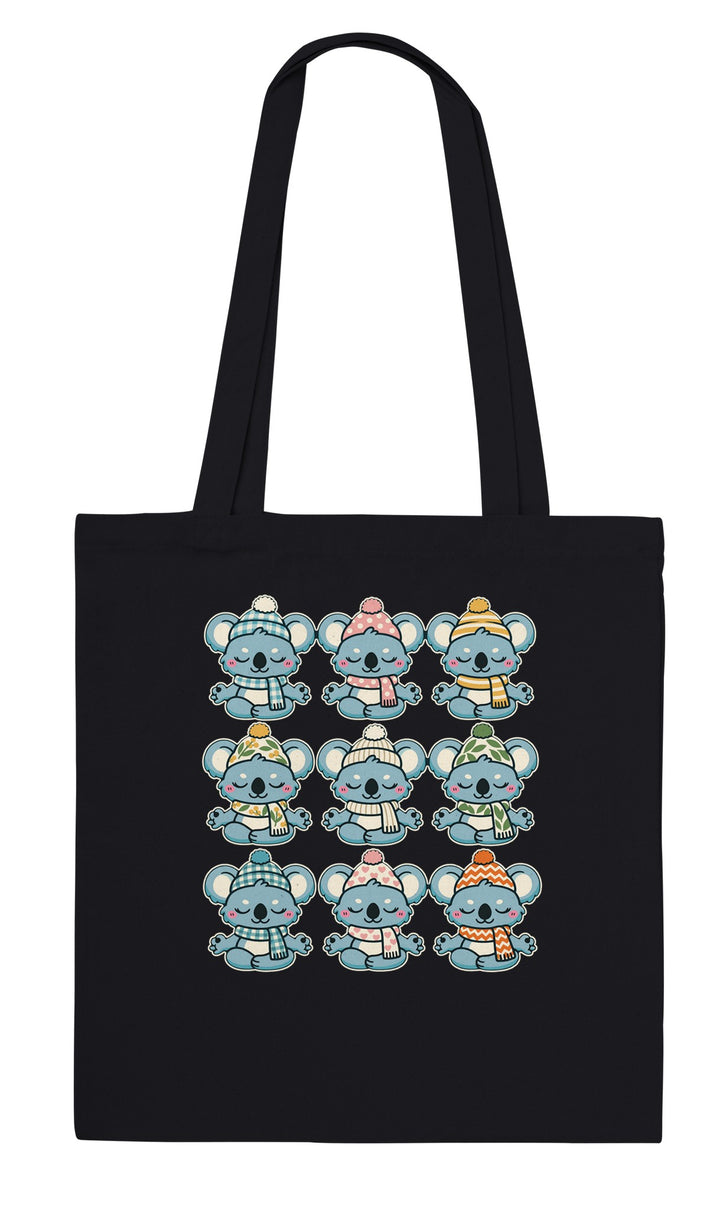 Koala Beanie Club feel-good tote bag in black, Zen Koala Australia