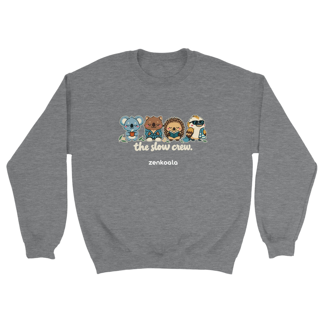 The Slow Crew feel-good sweatshirt in sport grey, Zen Koala Australia