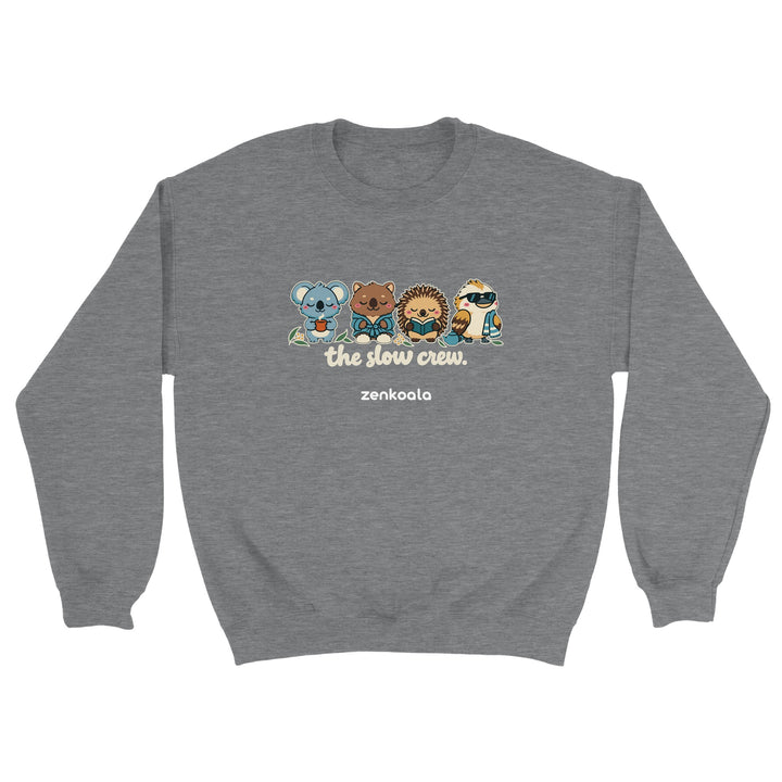The Slow Crew feel-good sweatshirt in sport grey, Zen Koala Australia