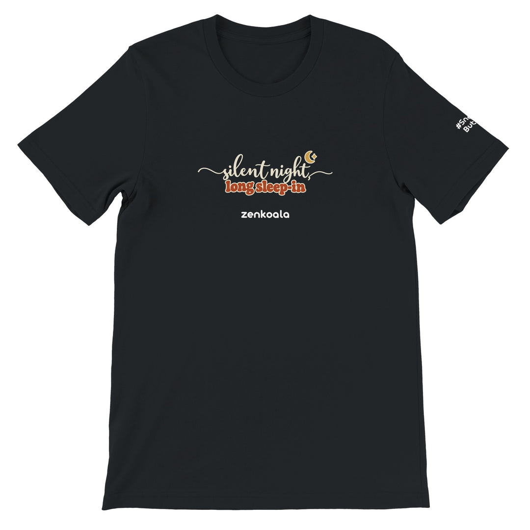 Silent Night Long Sleep-In feel-good tee in black, Zen Koala Australia