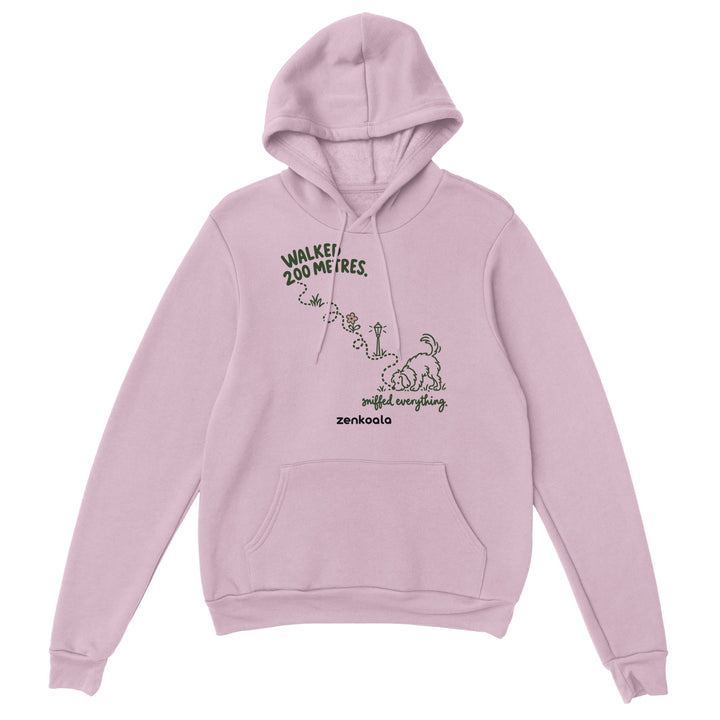 Sniffed Everything feel-good hoodie in light pink, Zen Koala Australia