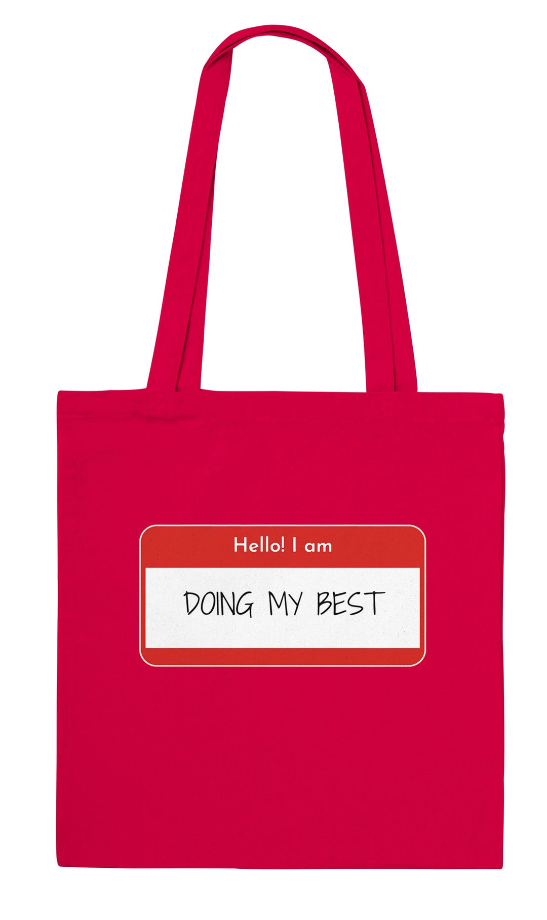 Doing My Best feel-good tote bag in red, Zen Koala Australia