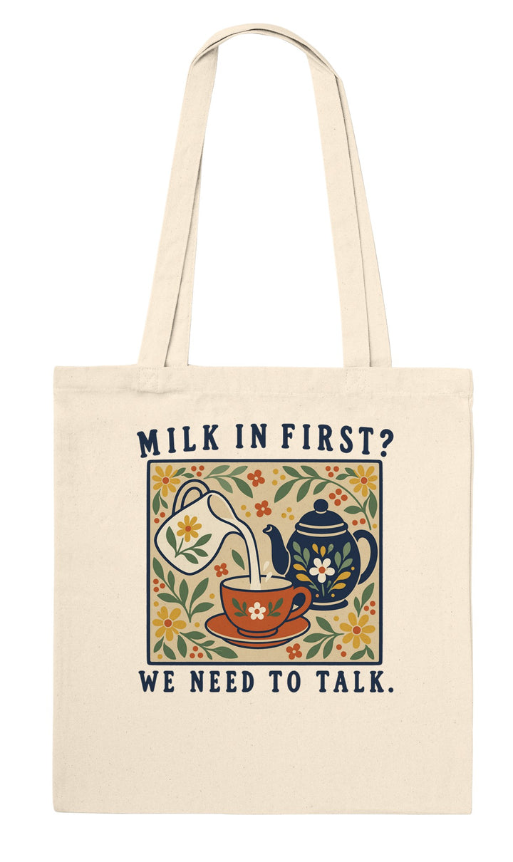 Milk in First feel-good tote bag in natural, Zen Koala Australia