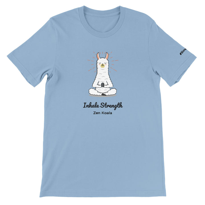 Breathe feel-good t-shirt in light blue — Zen Koala Australia