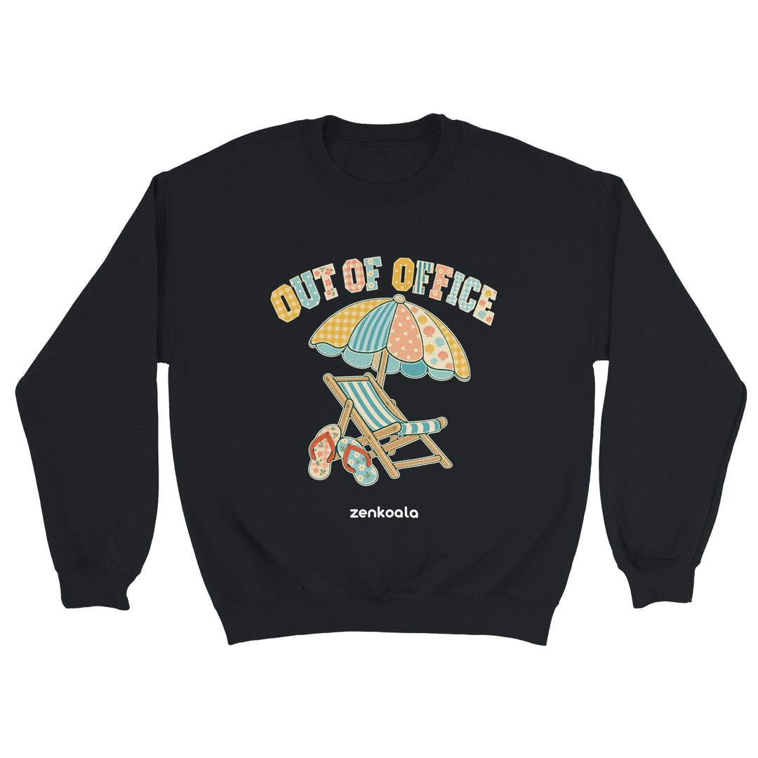Out of Office Beach feel-good sweatshirt in black, Zen Koala Australia