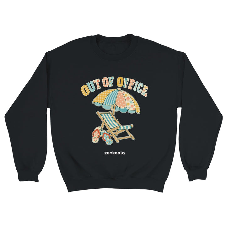 Out of Office Beach feel-good sweatshirt in black, Zen Koala Australia