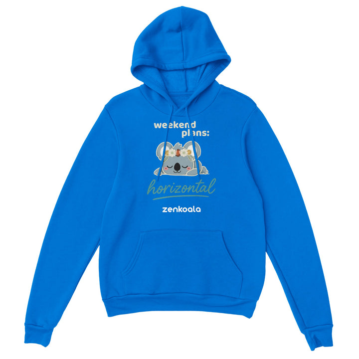 Weekend Plans Horizontal Koala feel-good hoodie in Royal — Zen Koala Australia
