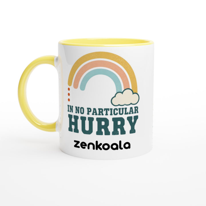 In No Particular Hurry feel-good mug, yellow inside — Zen Koala Australia
