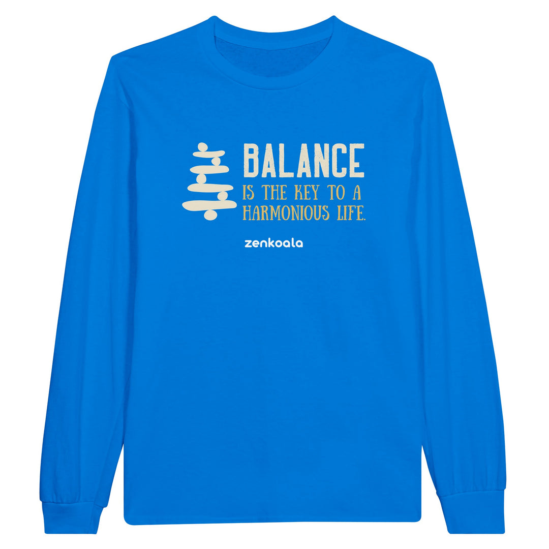 Balance feel-good long sleeve tee in royal, Zen Koala Australia