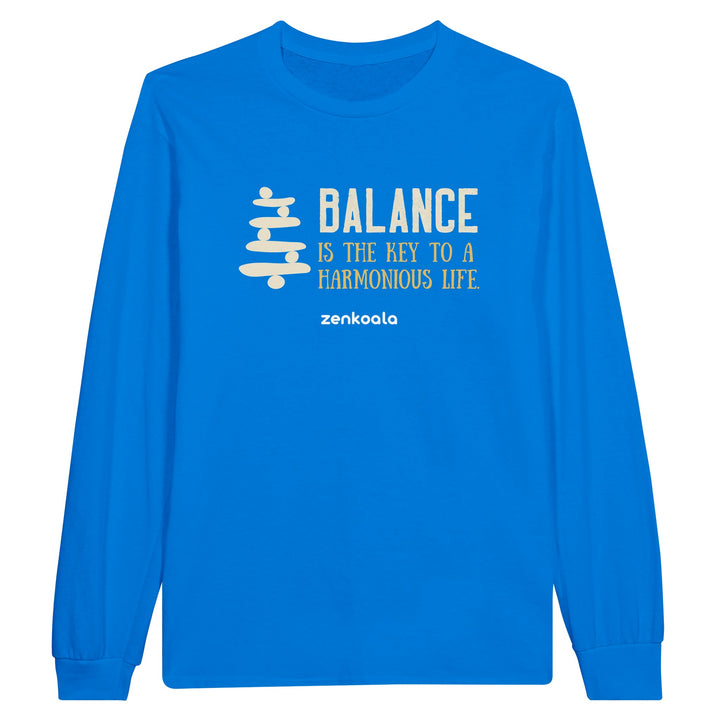 Balance feel-good long sleeve tee in royal, Zen Koala Australia
