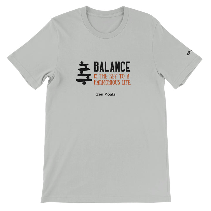 Balance feel-good t-shirt in silver — Zen Koala Australia