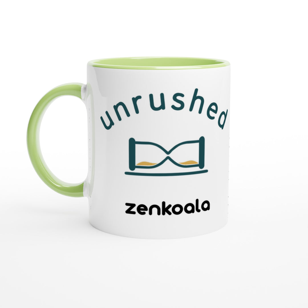 Unrushed feel-good mug, green inside — Zen Koala Australia