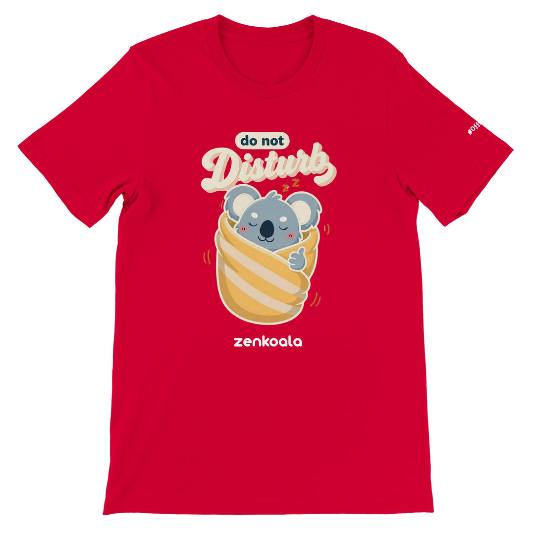 Do Not Disturb Koala feel-good tee in red — Zen Koala Australia
