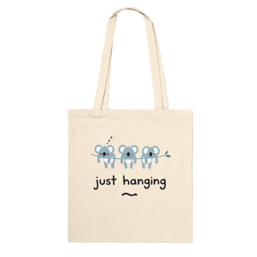 Just Hanging feel-good tote bag in natural, Zen Koala Australia