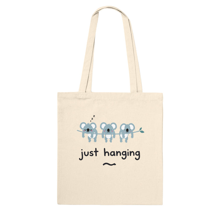 Just Hanging feel-good tote bag in natural, Zen Koala Australia
