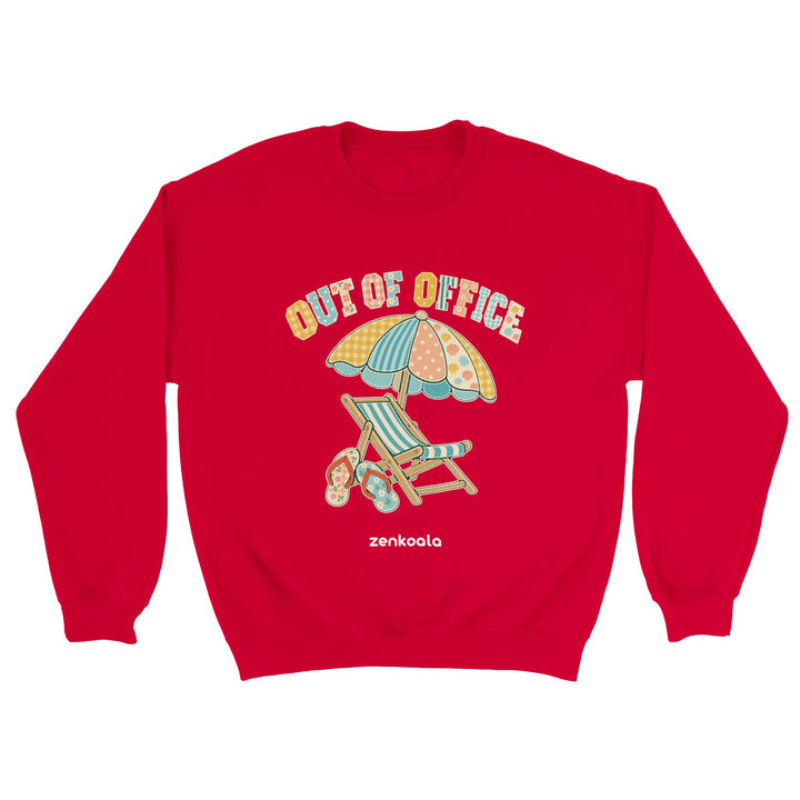 Out of Office Beach feel-good sweatshirt in red, Zen Koala Australia