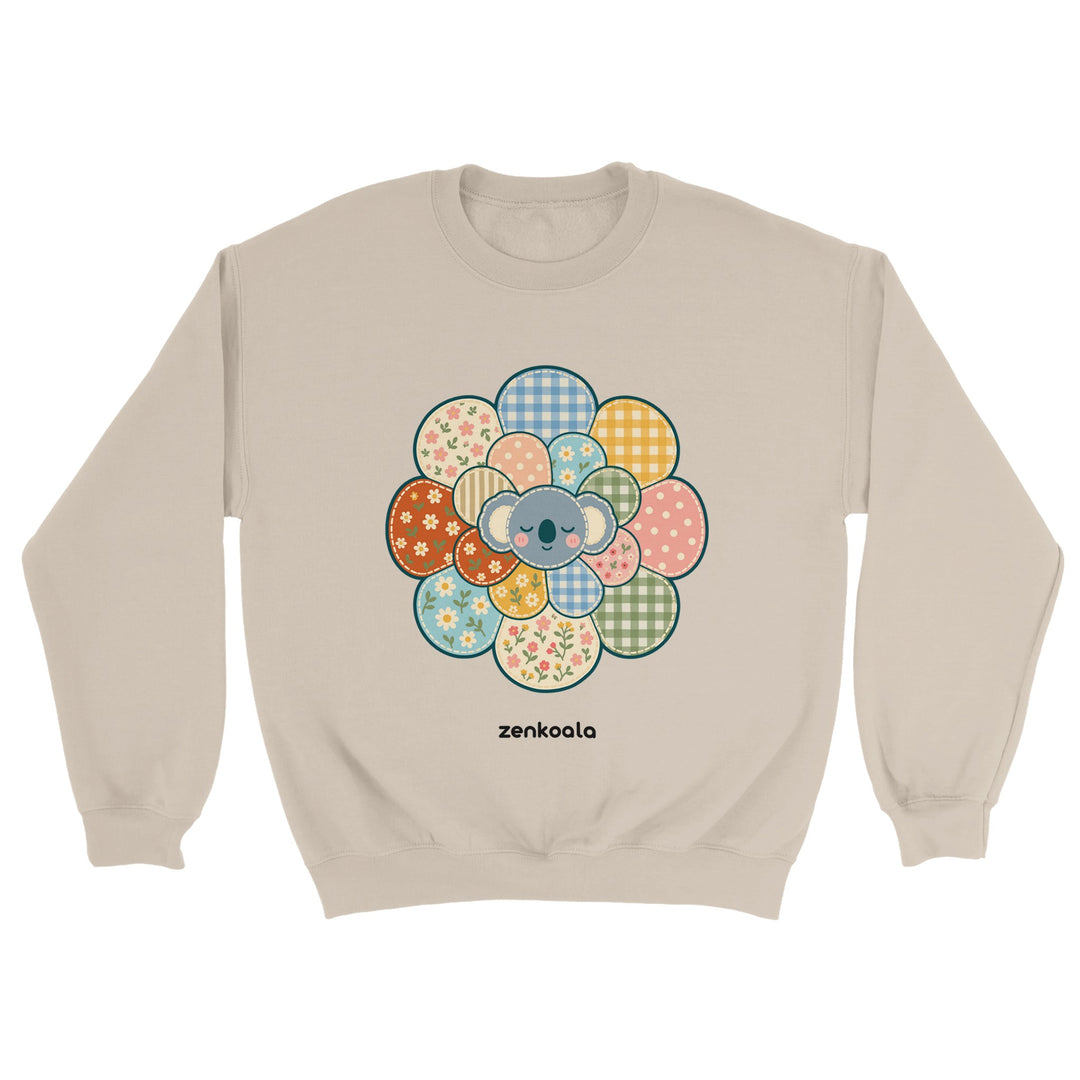 Zen Mandala Flower feel-good sweatshirt in sand, Zen Koala Australia