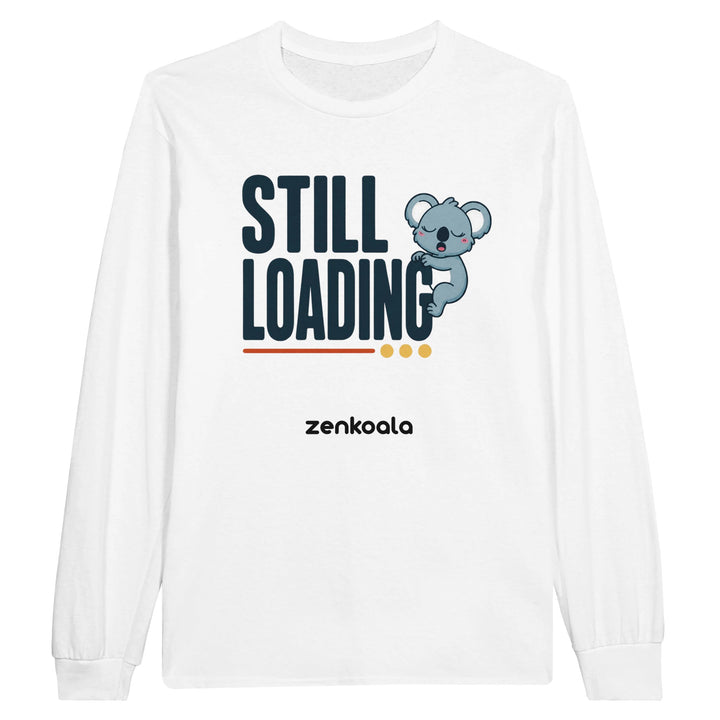 Still Loading Koala long sleeve tee in white — Zen Koala Australia