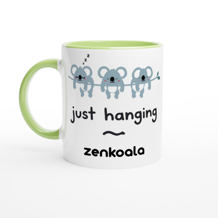Just Hanging feel-good mug, green inside — Zen Koala Australia
