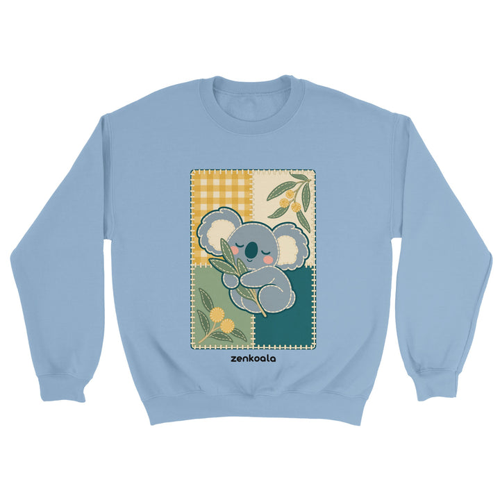 Koala Quilt feel-good sweatshirt in light blue, Zen Koala Australia