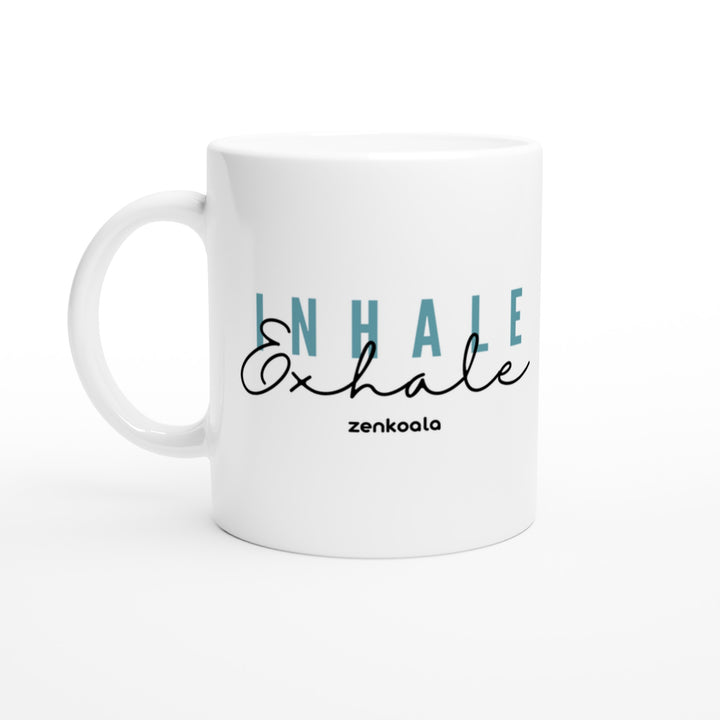 Exhale mug in all white, Zen Koala Australia