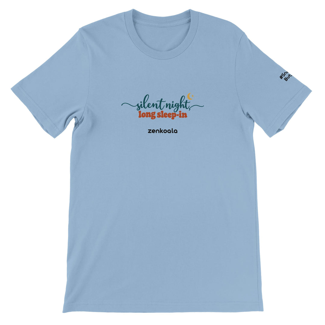 Silent Night Long Sleep-In feel-good tee in light blue, Zen Koala Australia