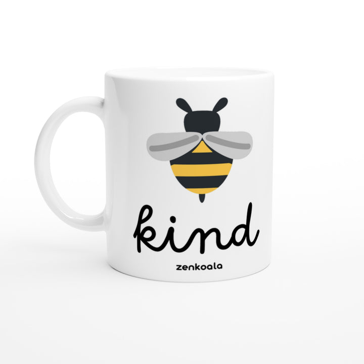 Bee Kind mug in all white, Zen Koala Australia