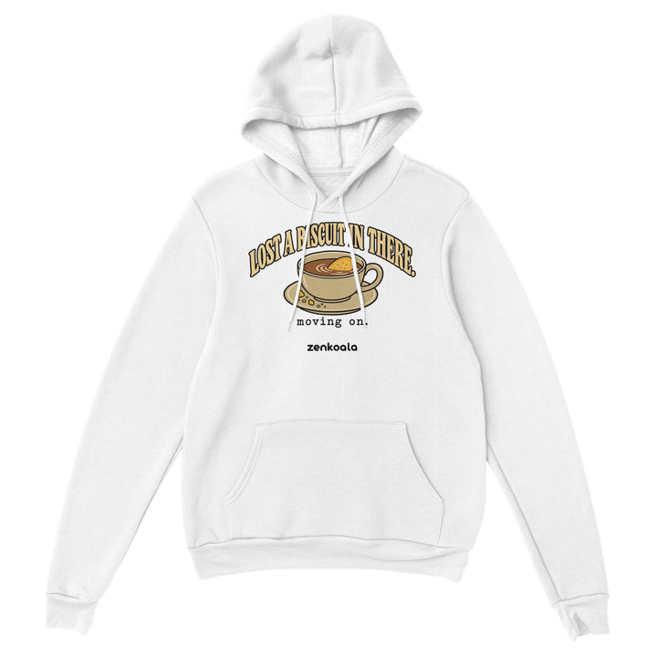 Lost a Biscuit in There feel-good hoodie in white, Zen Koala Australia