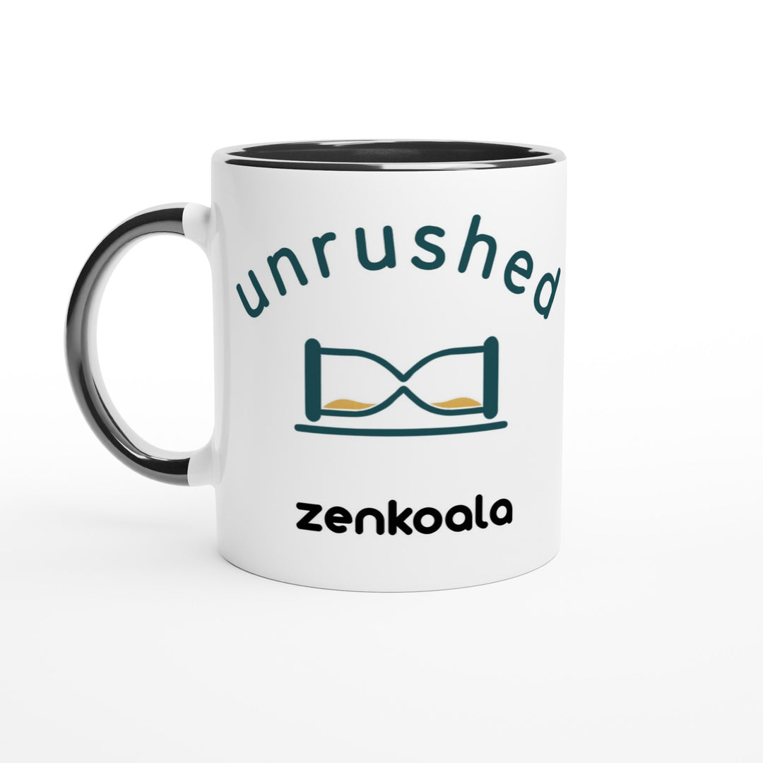 Unrushed feel-good mug, black inside — Zen Koala Australia