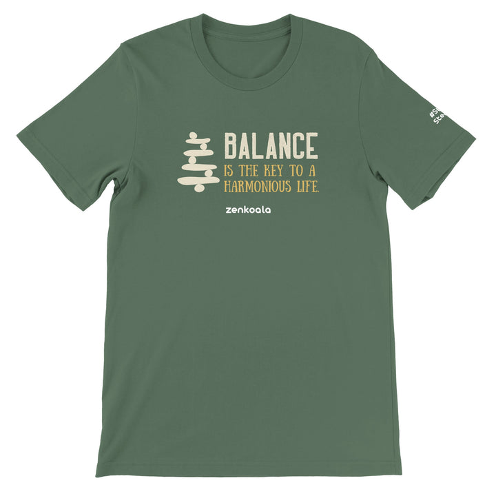 Balance feel-good tee in military green, Zen Koala Australia