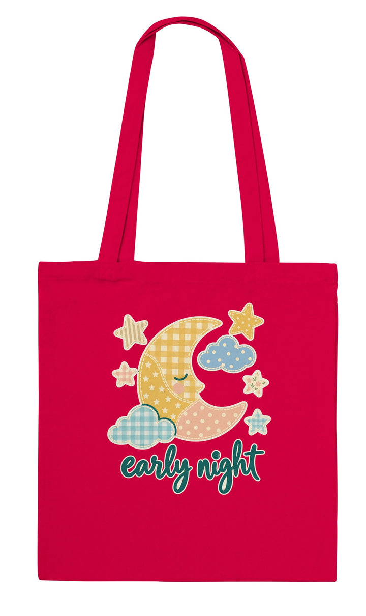 Early Night Moon feel-good tote bag in red, Zen Koala Australia