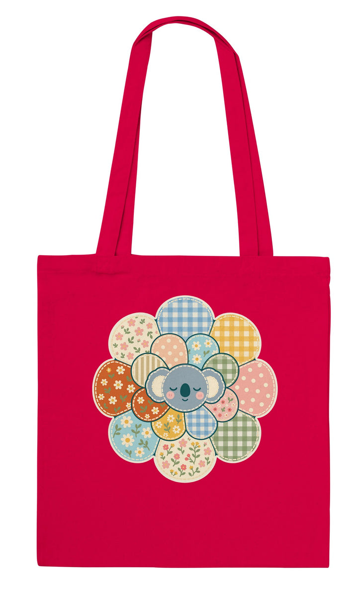 Zen Mandala Flower feel-good tote bag in red, Zen Koala Australia
