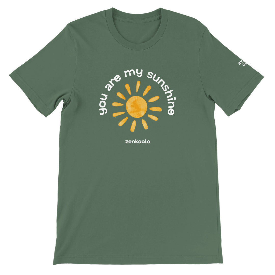 You Are My Sunshine feel-good tee in military green, Zen Koala Australia