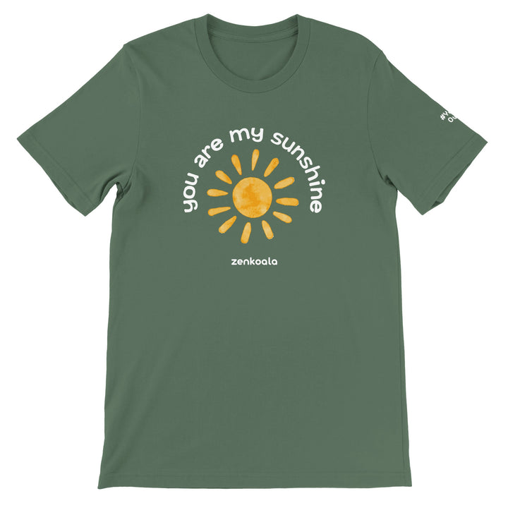 You Are My Sunshine feel-good tee in military green, Zen Koala Australia