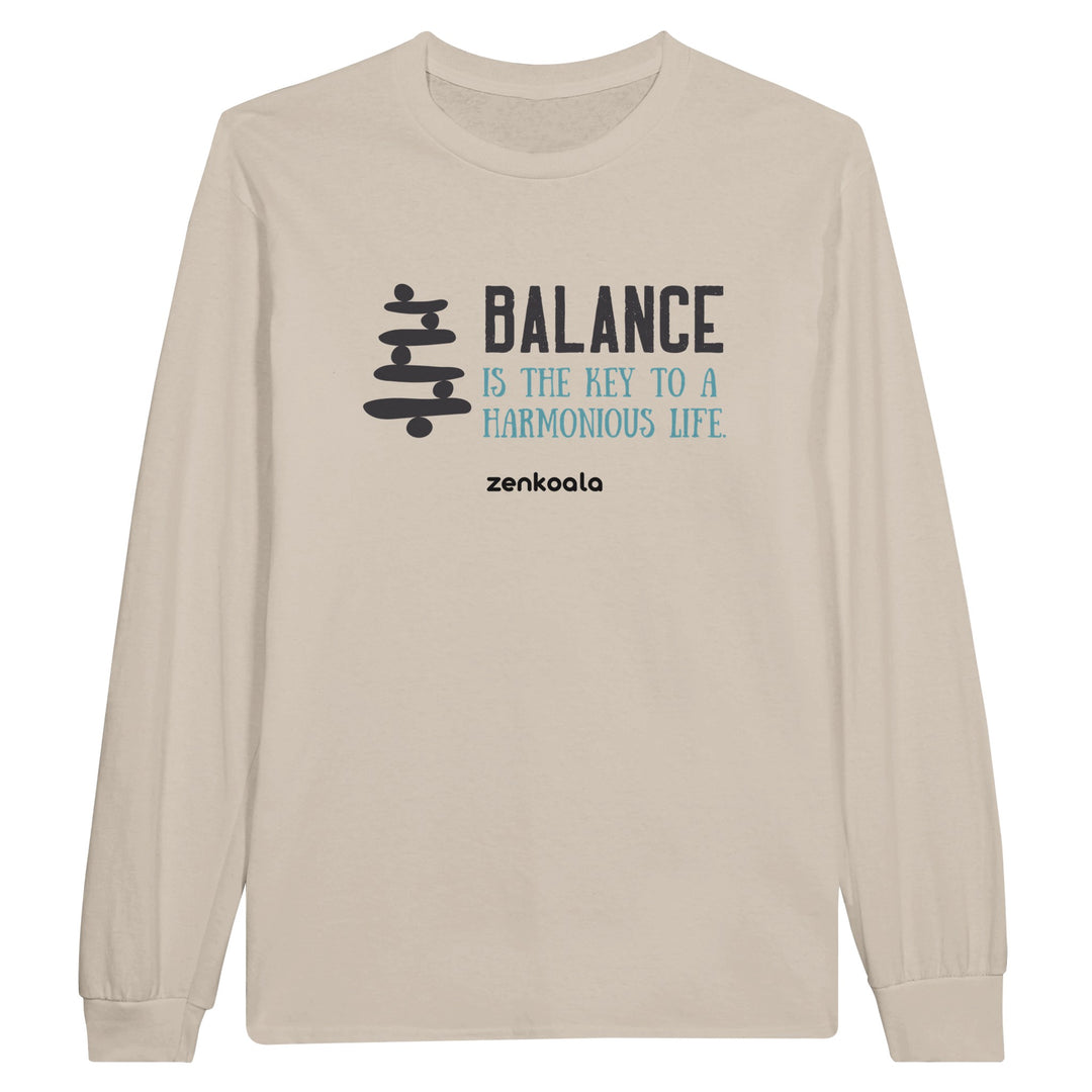 Balance feel-good long sleeve tee in sand, Zen Koala Australia