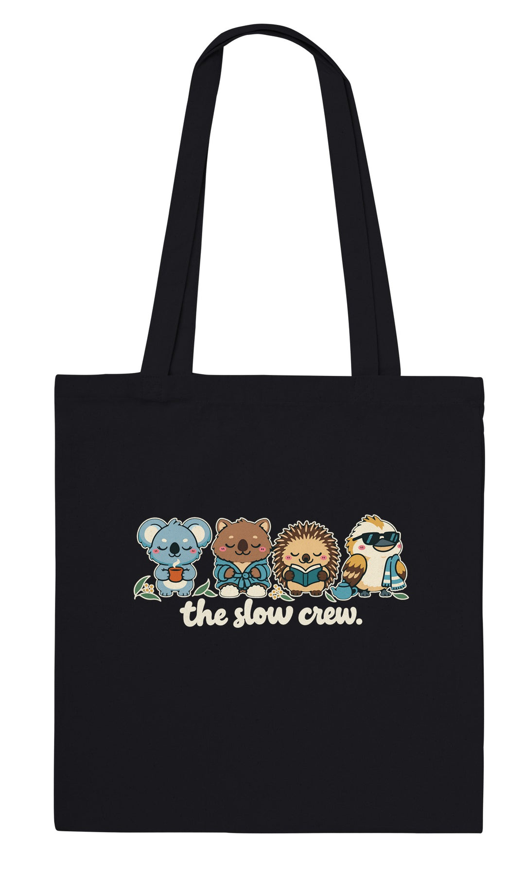 The Slow Crew feel-good tote bag in black, Zen Koala Australia