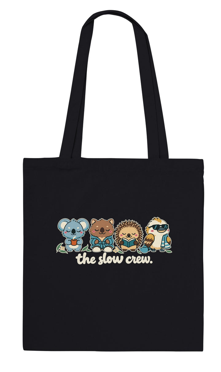 The Slow Crew feel-good tote bag in black, Zen Koala Australia