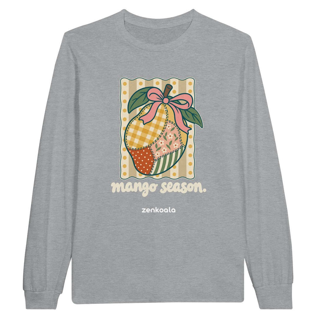 Mango Season feel-good long sleeve tee in sports grey, Zen Koala Australia