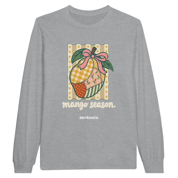 Mango Season feel-good long sleeve tee in sports grey, Zen Koala Australia
