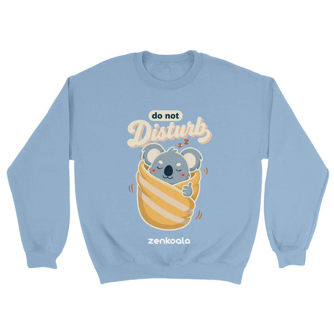 Do Not Disturb Koala feel-good sweatshirt in light blue — Zen Koala Australia