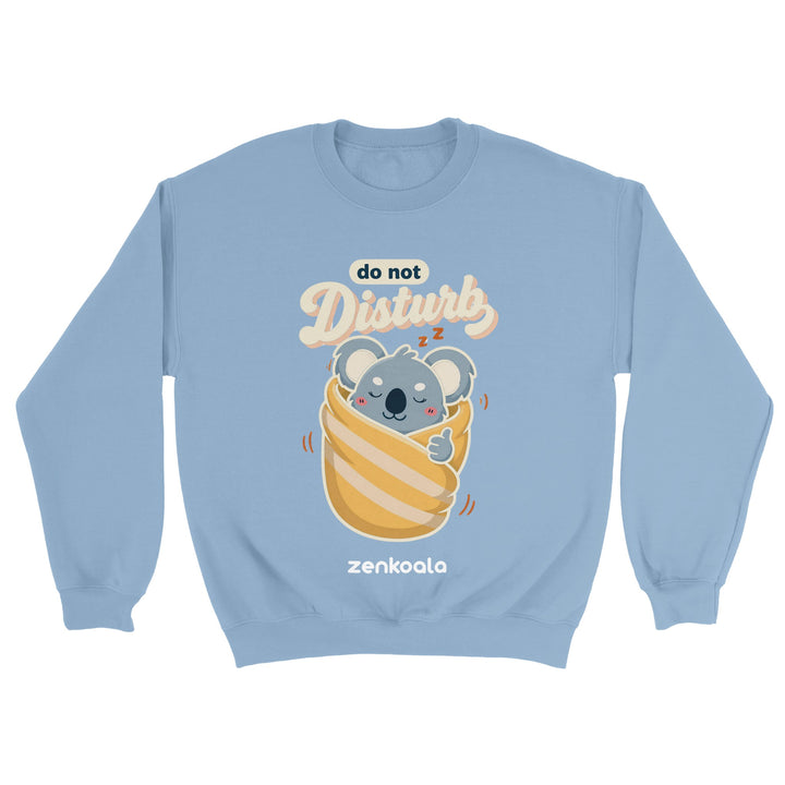 Do Not Disturb Koala feel-good sweatshirt in light blue — Zen Koala Australia