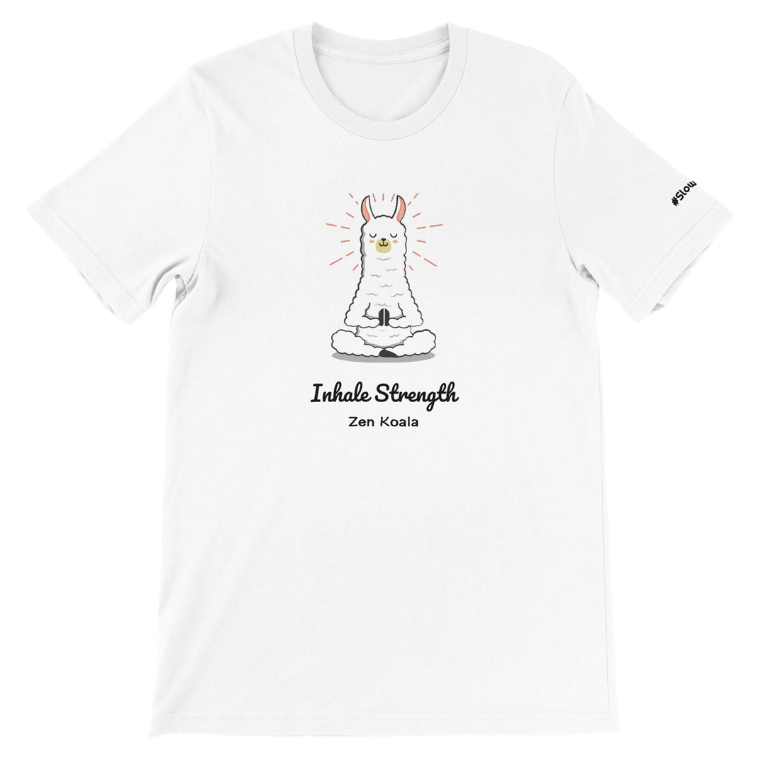 Breathe feel-good t-shirt in white — Zen Koala Australia
