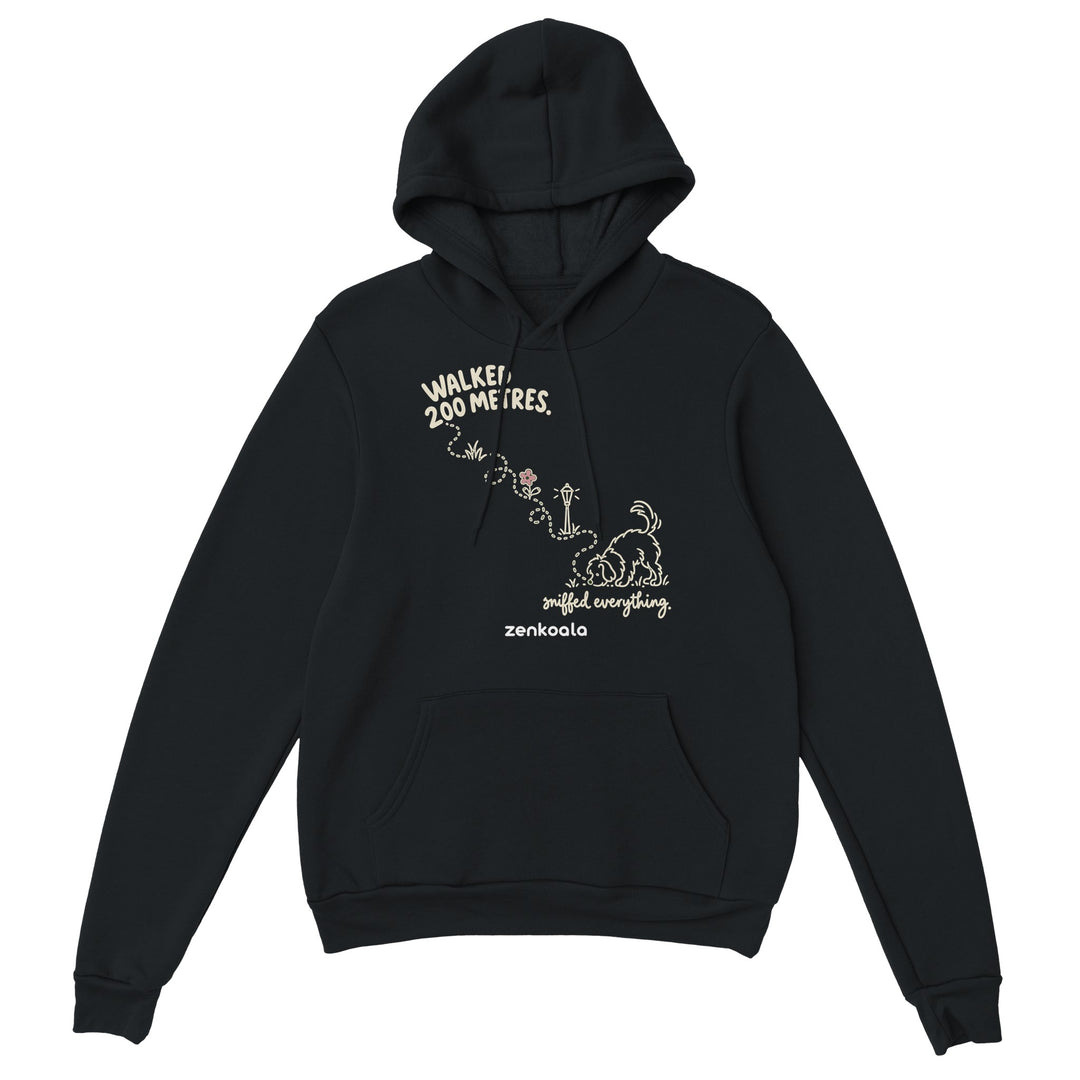 Sniffed Everything feel-good hoodie in black, Zen Koala Australia