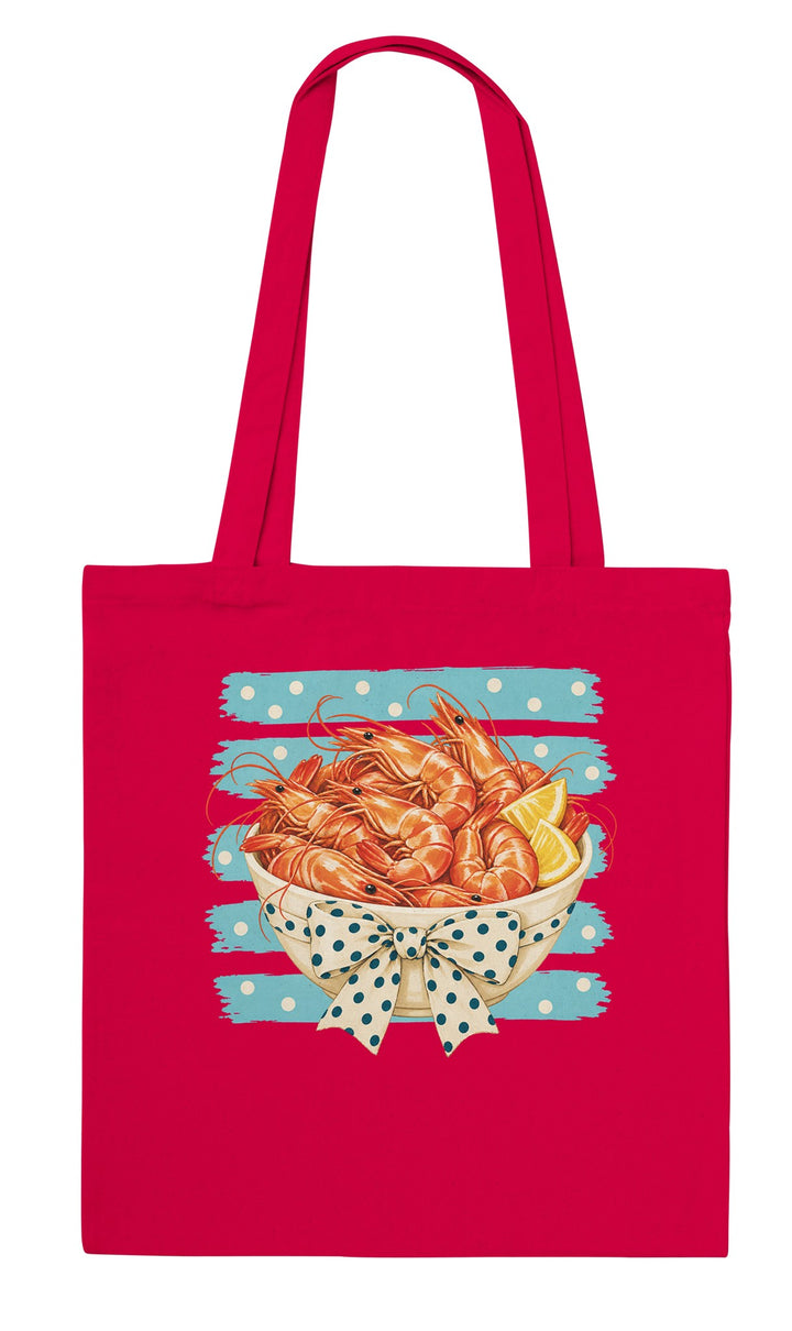 Prawns feel-good tote bag in red, Zen Koala Australia