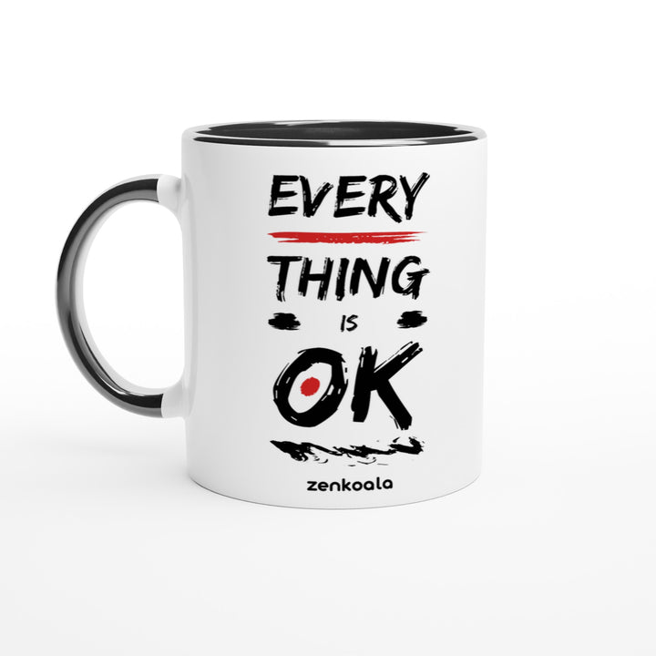 Everything is OK feel-good mug: bold brush lettering that says everything is OK, Zen Koala Australia