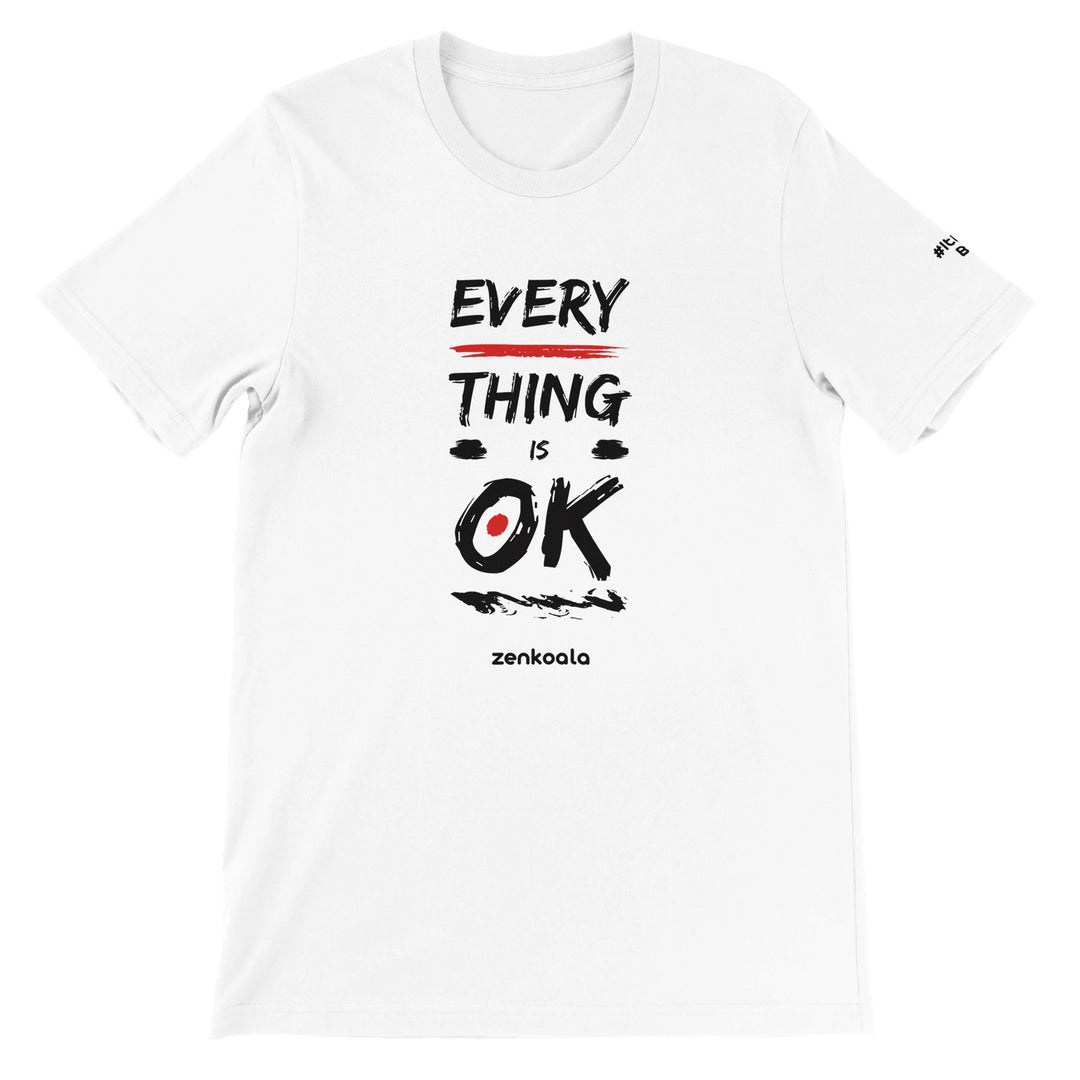 Everything is OK feel-good tee in white, Zen Koala Australia