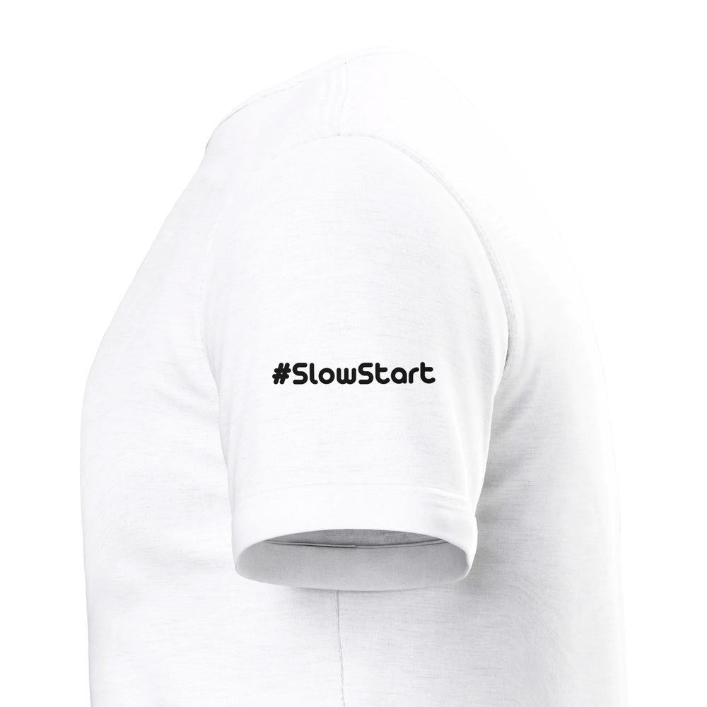 Sleeve close-up: #SlowStart — Zen Koala Australia feel-good clothing