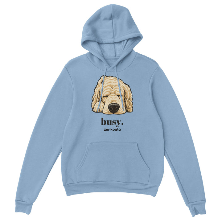 Busy feel-good hoodie in light blue, Zen Koala Australia